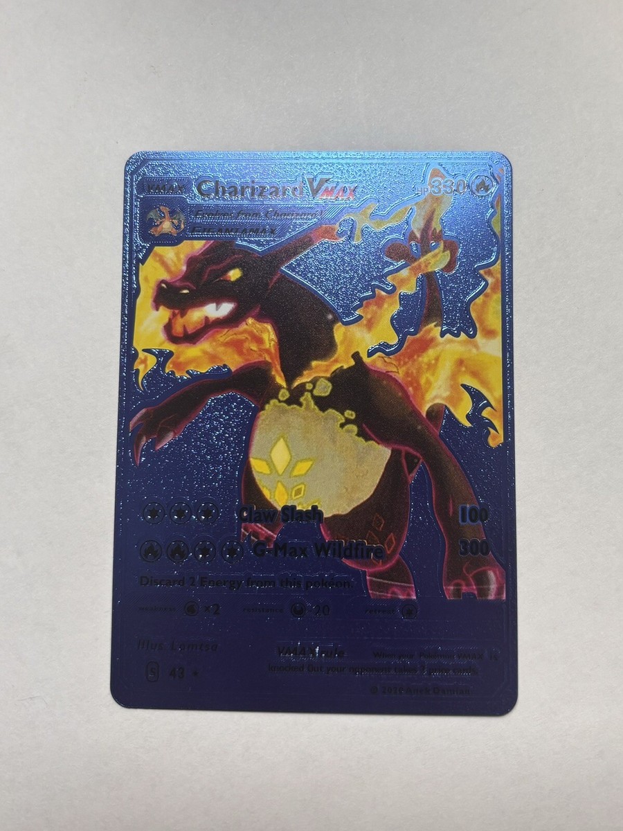 Shiny Charizard Vmax Blue Display Card G-Max Wildfire HP330 Mint