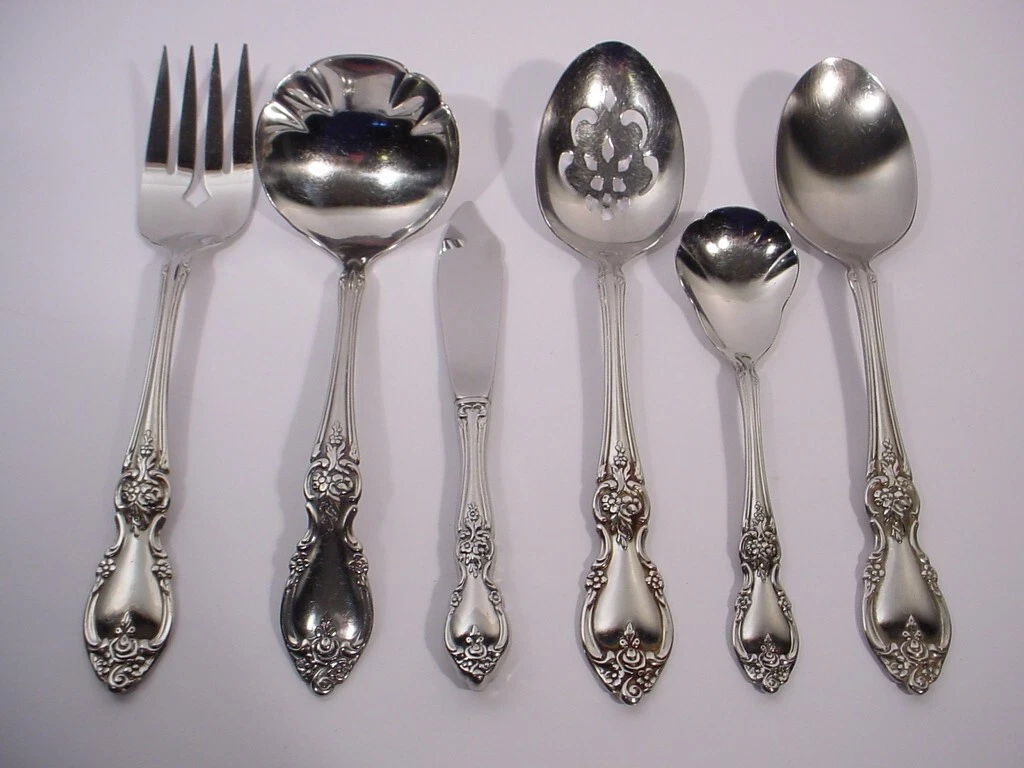 Oneida Louisiana 6 Stainless Serving Pcs. Tablespoon, Slotted Spoon, Gravy Ladle