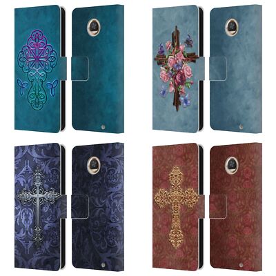OFFICIAL BRIGID ASHWOOD CROSSES LEATHER BOOK WALLET CASE FOR MOTOROLA PHONES
