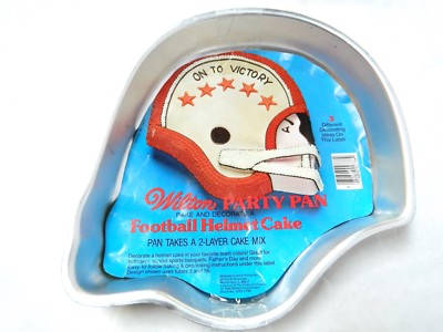 Vintage Wilton Party Cake Pan Football Helmet Paper Insert Sports