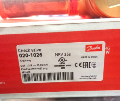 1PC- Danfoss 020-1026 Check valve, NRV 35s, Max.Working Pressure [bar]:46.0- NEW