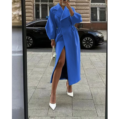 Mujeres Cárdigan de Lana Chaqueta Damas Fiesta Larga Maxi Manga Trench Coat - Imagen 19 de 49