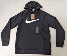 Nike Swoosh Dri Fit Hoodie Fleece CZ2425 010 man black jacket sz M L Brand New