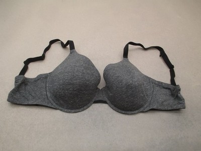 40D Auden Womens Gray Cotton Blend Lined Underwired Back Closure Demi Bra 9M