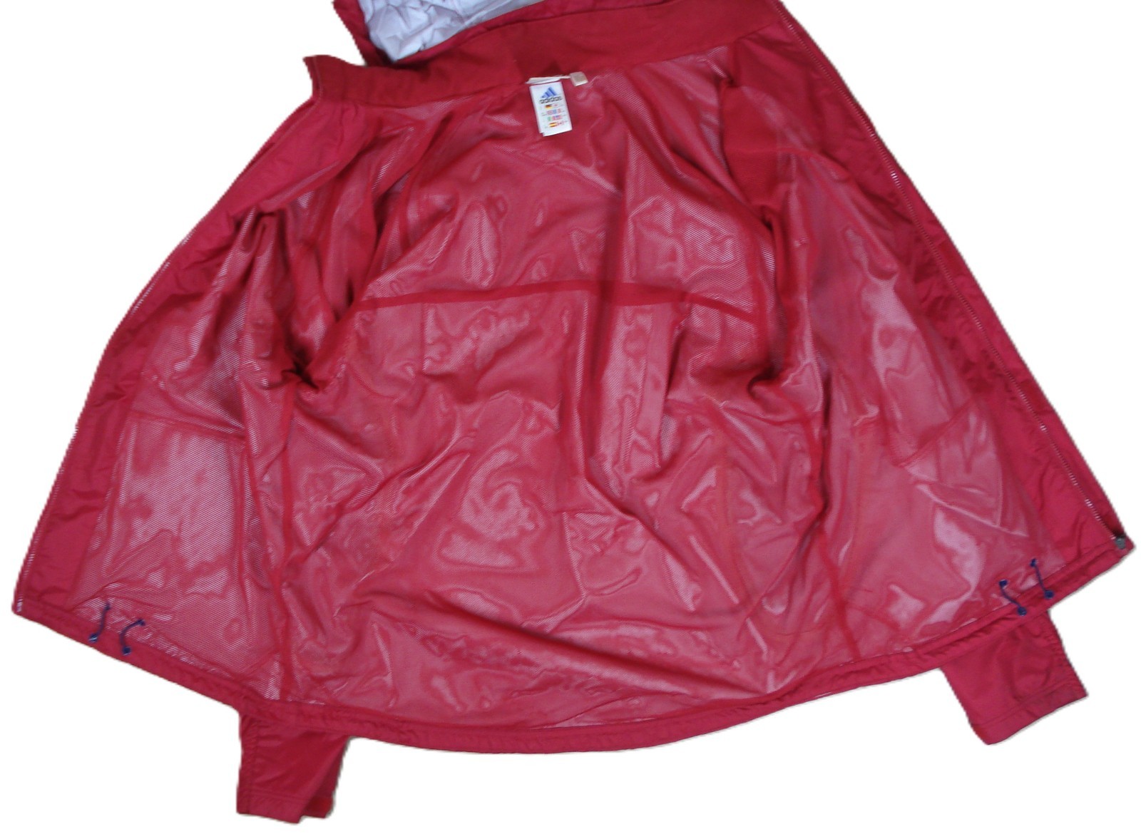 Adidas Jacket Windbreaker Track Navy Red Large Vintage 2002 Y2K Retro Football thumbnail 10