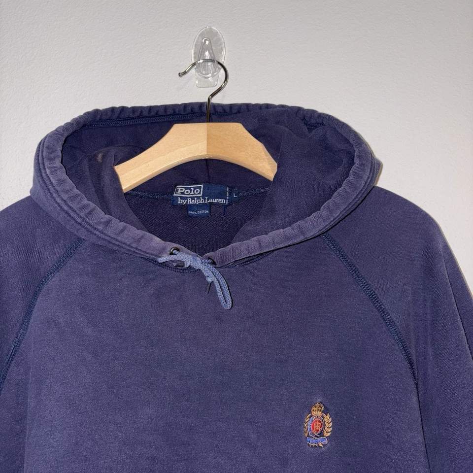 Polo Sport Ralph Lauren Vintage Años 90 Ancla EE. UU. Azul Marino Polar Sudadera con Capucha L Foto 2 de 4