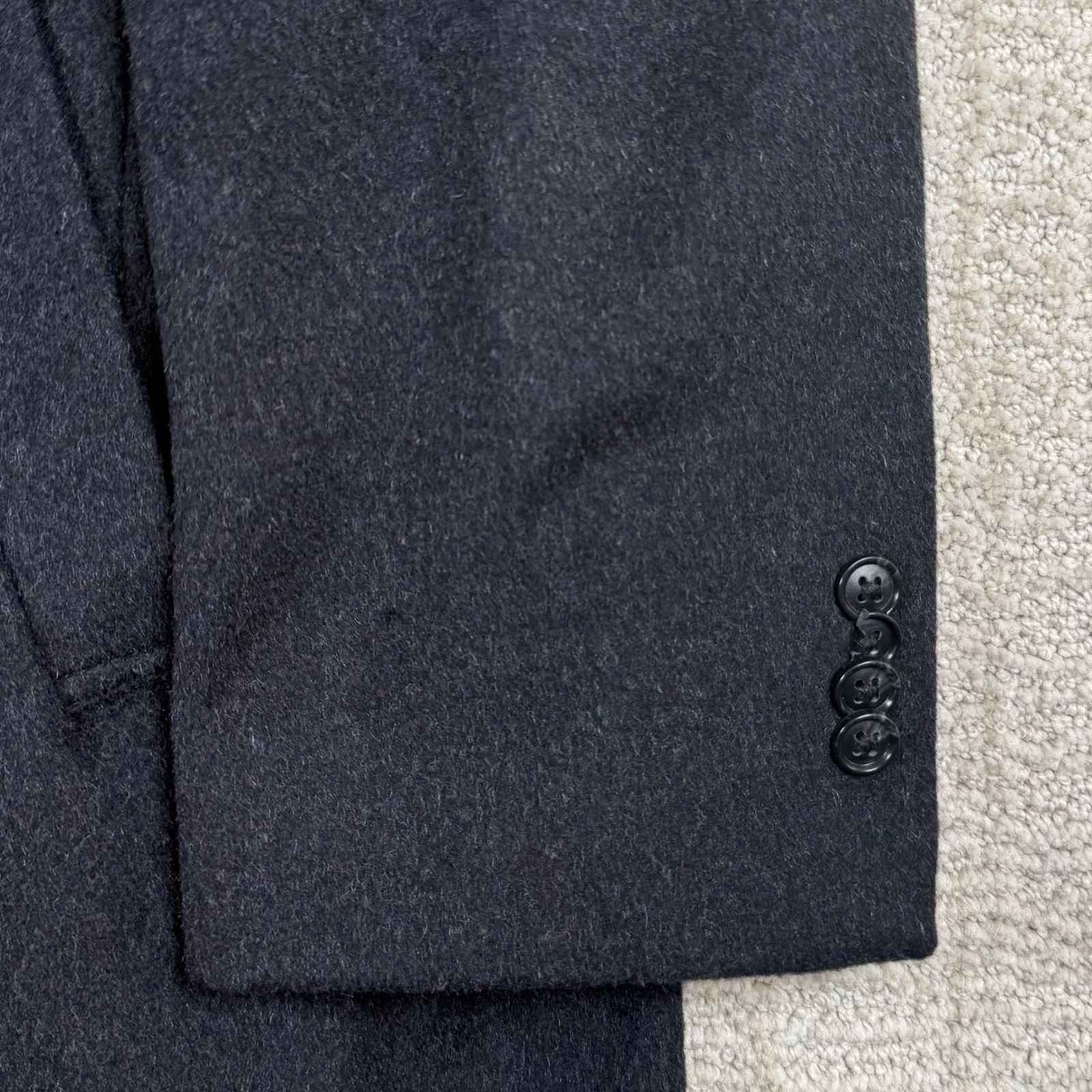 Jos A Bank Mens 42S Black Executive Wool Blend Overcoat image 5