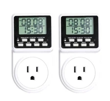 Enchufe  temporizador intermitente digital de ciclo de repetición infinita 2 Pcs