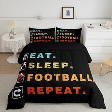 Rugby Comforter Set Twin Size Kids Ball Gaming Comforter for Boys Girls Teens...