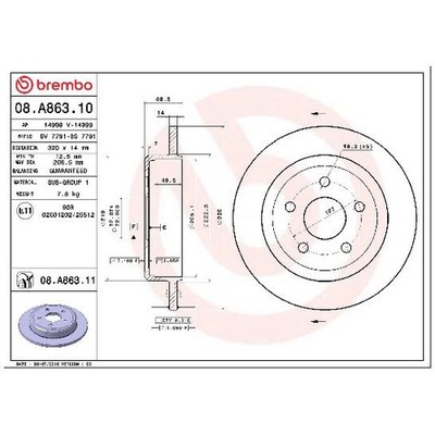 2x Brembo Scheibenbremse hinten 26187022
