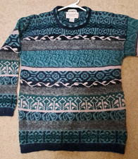 VTG Christopher Banks Mohair Blend Hand Embroidered Sweater M Pullover