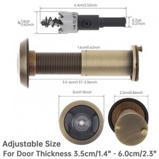 Safety Door Viewer Peephole, 200-Degree Door Viewer Front Door Peepholes w/ Bit