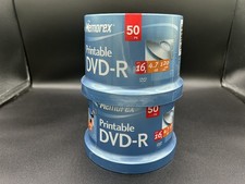 Memorex Printable DVD-R - 100pcs 2 Pack - 16x / 4.7gb / 120min new SEALED