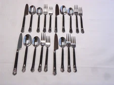 GOURMET SETTINGS AVALON STAINLESS FLATWARE 19-PIECES