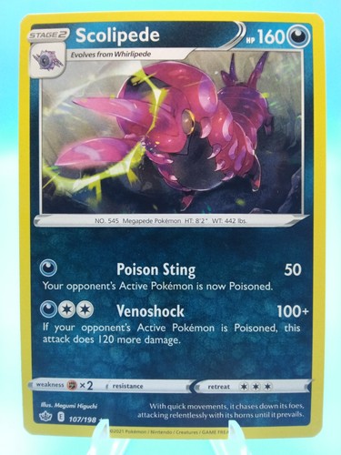 2021 Pokemon Chilling Reign Scolipede #107 RARE Non-holo
