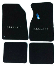 Fits Mustang 94-01 Black Custom Carpet Floor Mats 4pc Wbullitt Logo On Fronts