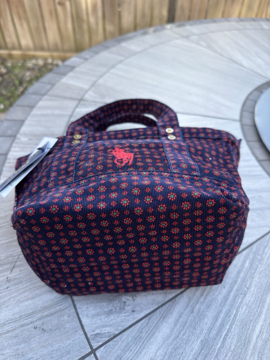 Polo Ralph Lauren Big Pony Corduroy Mini Tote Bag Newport Navy/Red Polo Ralph Lauren Big Pony Corduroy Mini Tote Bag Newport Navy/Red