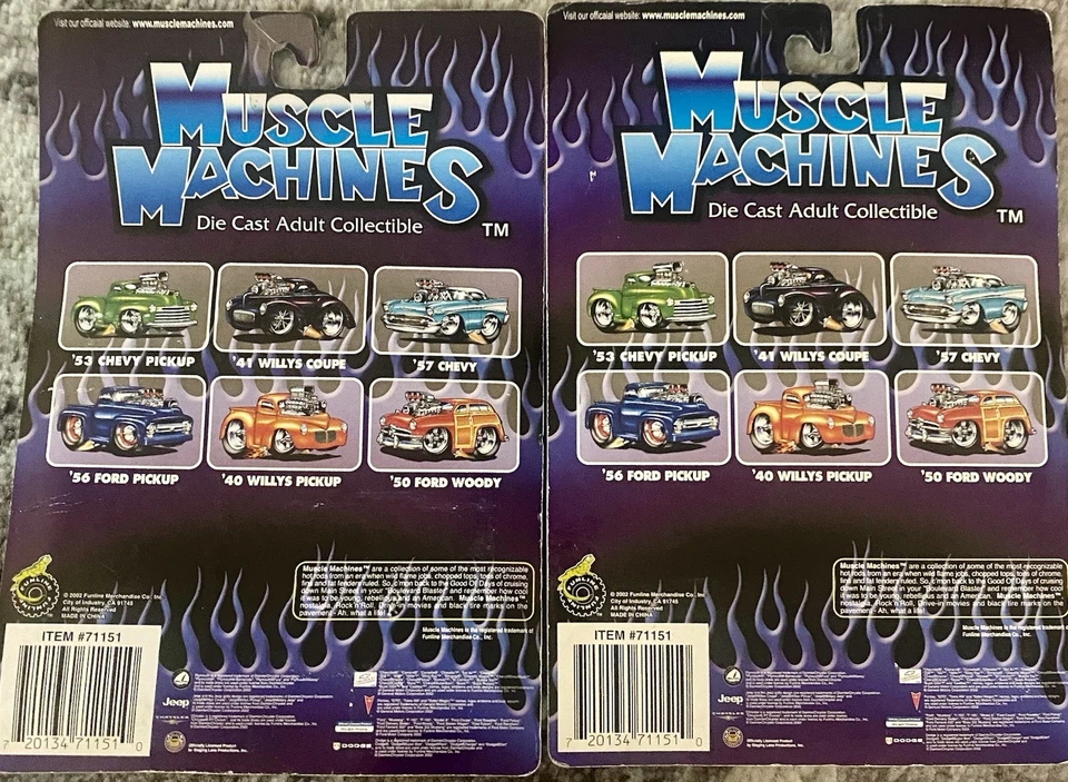 Muscle Machine 40 Ford Delivery Sedan X2 Red & Green 1:64 Scale Diecast NIB - Image 2 of 2