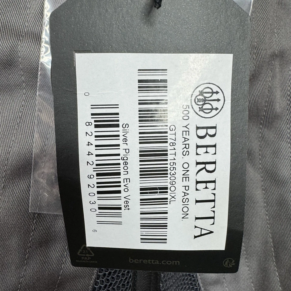 BERETTA Men's Sz XL Silver Pigeon Evo Vest NWT - Image 4 of 4