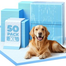 50-Pack Extra Large Pee Pads - 34" x 28" Puppy Pads for Dogs with 6-Layer Lea...