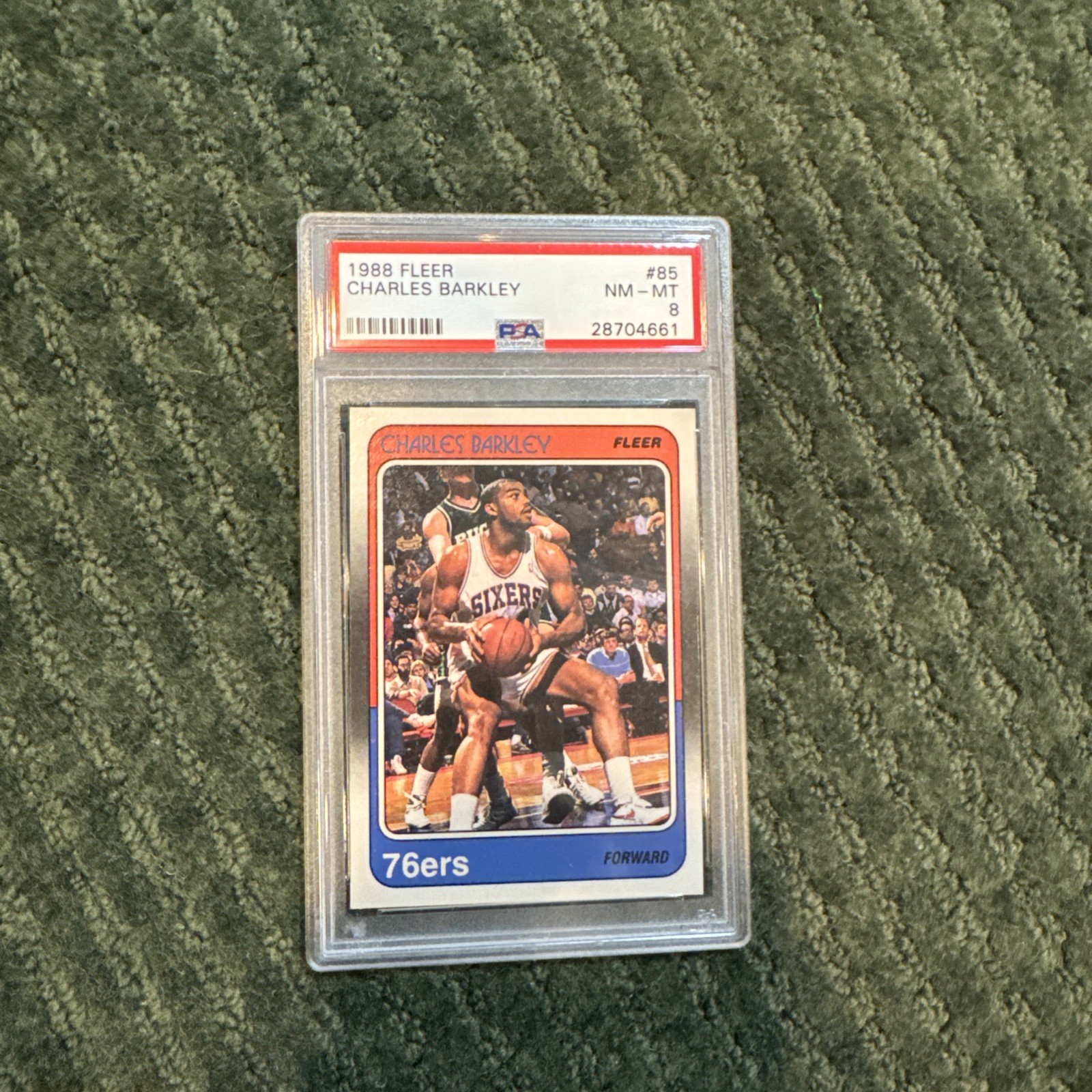 1988-89 Fleer #85 Charles Barkley Philadelphia 76ers HOF PSA 8 NM-MT