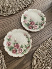 Vintage Takahashi San Francisco Hand Painted Rose Ceramic Floral Plate