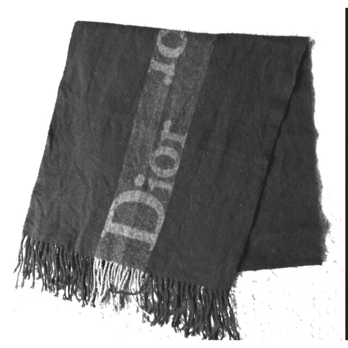 Authentique écharpe Christian Dior cachemire logo marque motif hiver saison décontractée