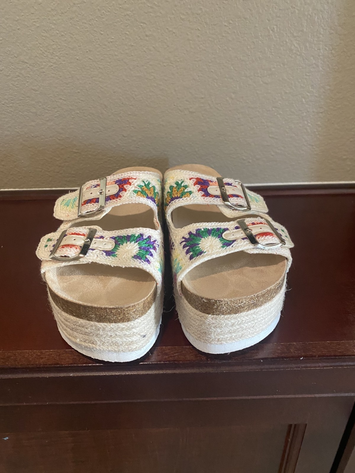 Dirty Laundry Platform Sandal Multicolor Crochet - image 2