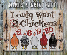 Chicken Signs for Coop Funny Outdoor - I Only Want Chickens - Chicken Coop Me...