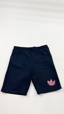 Adidas Originals Shorts Boys Medium Navy Trefoil Graphic Knit Athletic Pockets