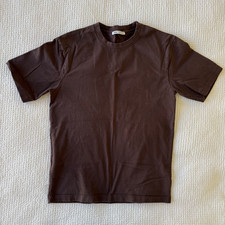 Zara men's used brown solid t-shirt great condition crew neck size S small