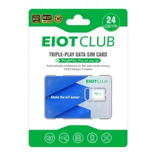 EIOTCLUB Prepaid Data SIM Card - 24GB/360Day, 4G SIM Card Support for AT&T...