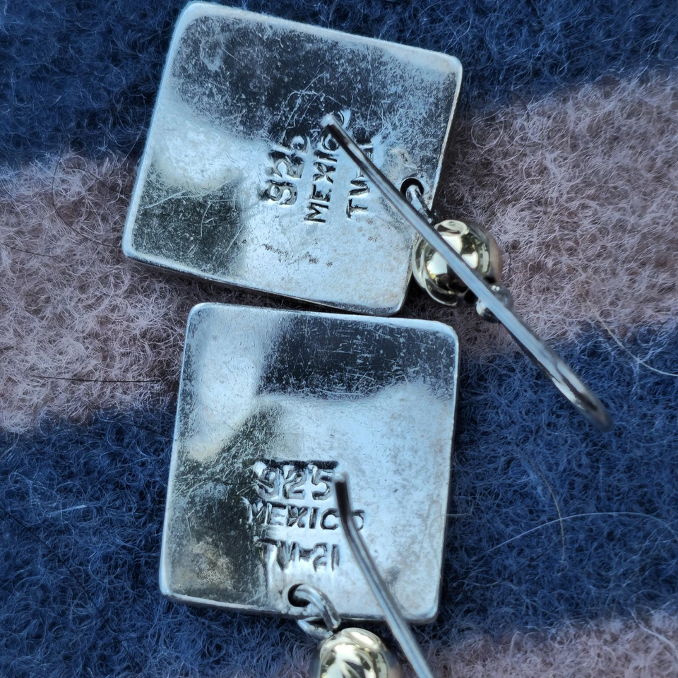 复古 Taxco 墨西哥纯银家庭儿童耳环 925 电视 - 25 多色 — 第 4/4 张图片