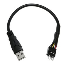 7.8-inch Black 9-Pin USB IDC Male Header to Single USB 2.0 Type A Male Cable