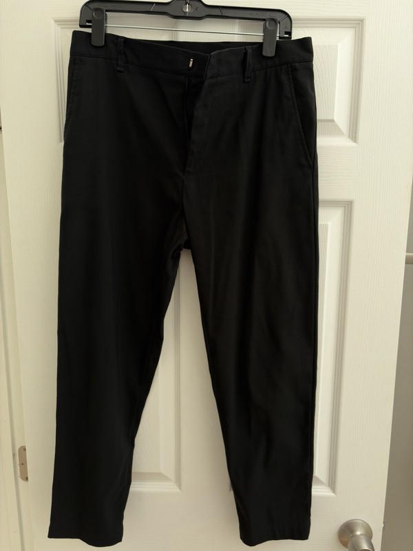 McQ Men's Black Dress Pants Cotton Tapered Cropped Made in Italy IT 48