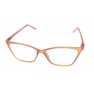 Charles Stone Brille Herren Damen  Braun Rechteckig 40 Kunststoff
