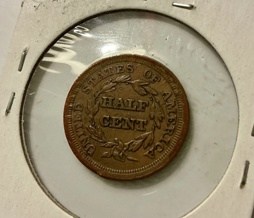 1853 Half Cent – Braided Hair Early U.S. Scarce Type, Beautiful Detail 🤩 - Image 4 of 4
