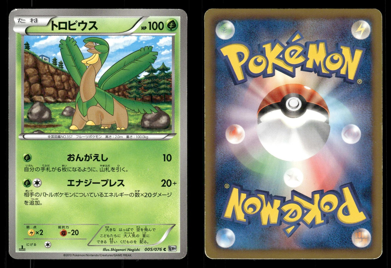 Tropius 005/076 Megalo Cannon BW9 Japanese MP