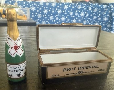 Champagne Brut Imperial Porcelain Box Cannon Falls Style France Holidays