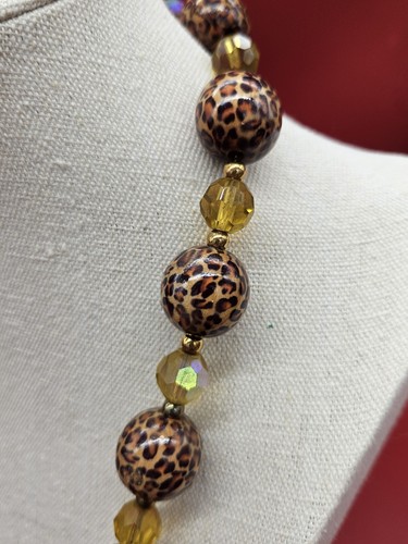 Joan Rivers Animal Print Leopard Crystal Statement Necklace - Picture 7 of 14