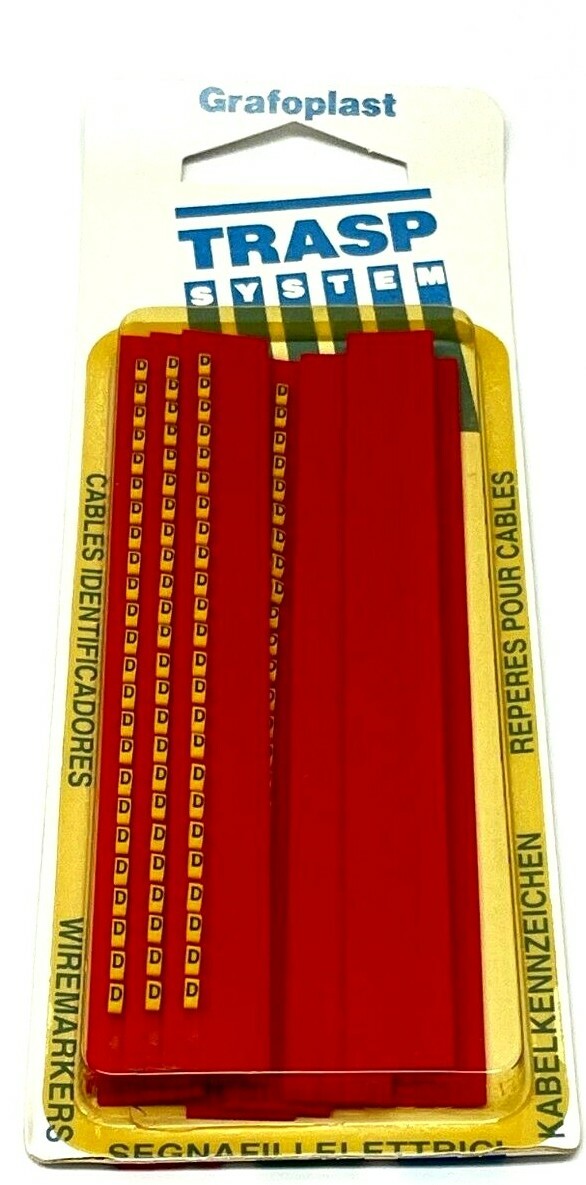 Grafoplast 117PDDBY Trasp System Wire Markers D Black on Yellow 10