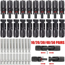 100Pair Solar Cable Connectors 4mm-6mm 30Amp Waterproof Solar Panel Wire Joiners
