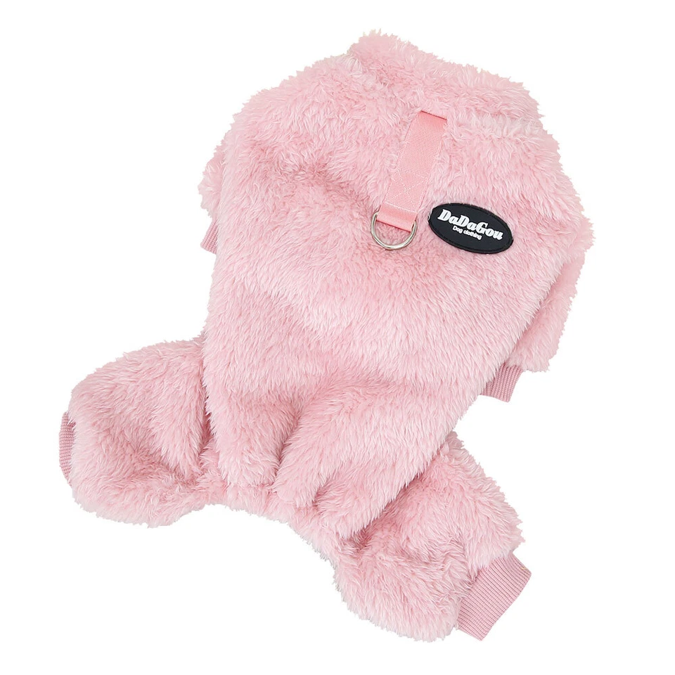 Fleece Dog Pajamas Winter Clothes Warm Pet Puppy Jumpsuit Coat For Small Dogs - Image 3 of 4