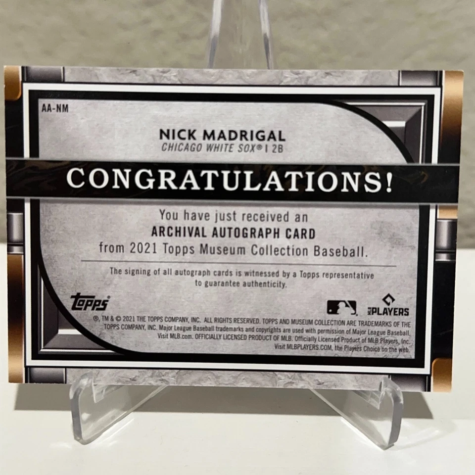2021 Topps Museum Collection Archival Rookie Auto RC /200 Nick Madrigal #AA-NM - Image 2 of 2