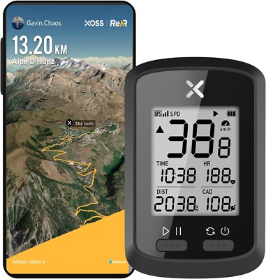 Bike Computer XOSS G Plus GPS Bluetooth Set Included So Rider Multi-Function