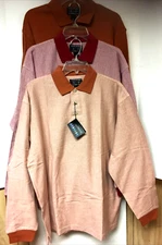 Alexander Julian Colours Men’s Long Sleeve,Polo style Size Large L, Assorted NWT