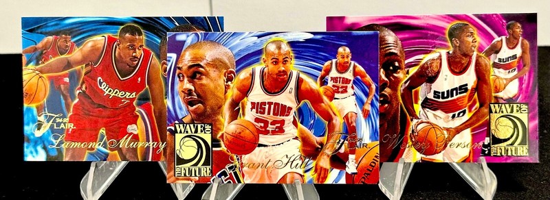 GRANT HILL (HOF) 1994 FLAIR 3 CARD RC MINT LOT-WAVE OF THE FUTURE-MURRAY/PERSON!