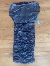 NWT Alice and Olivia Alysha Mid length Ruched Dress 6 (DR500