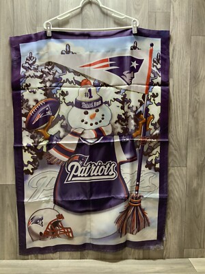NEW ENGLAND PATRIOTS  WINTER/SNOWMAN THEME  DOUBLE-SIDED FLAG 28'' X 39