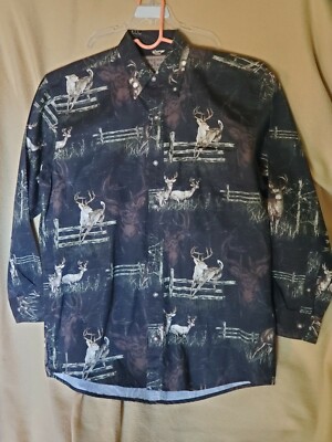 deer dress shirt Mens Skopes Multi Deer Print Tailored Fit Party Shirt XL